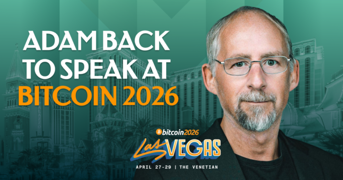 Adam Back to Speak at Bitcoin 2026